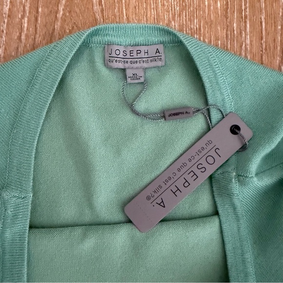 NWT Joseph A. Women’s Size M Medium Ruffle Short Sleeve Knit Sweater Crew Neck - Picture 7 of 12